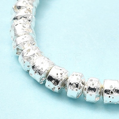 Electroplated Natural Lava Rock Beads Strands G-G984-14S-1