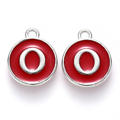 Platinum Plated Alloy Enamel Charms X-ENAM-S118-03O-P-1