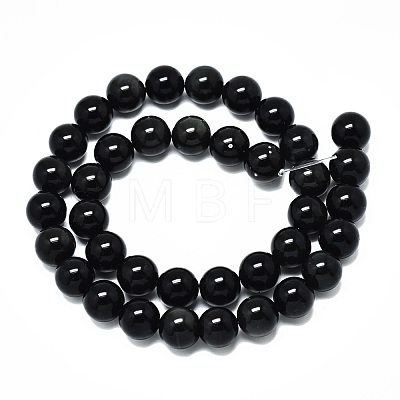 Natural Golden Sheen Obsidian Strands Beads G-R485-09-10mm-1