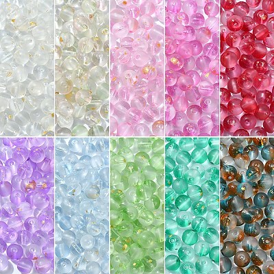 100Pcs Frosted Baking Paint Glass Beads DGLA-YW0001-36F-1