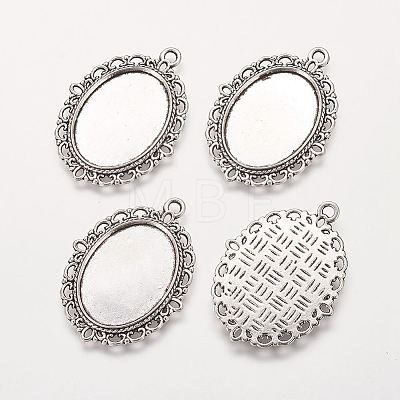 Zinc Alloy Pendant Settings for Cabochon & Rhinestone LS-PALLOY-A15257-AS-FF-1