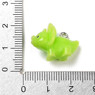 Opaque Resin Dinosaur Pendants RESI-Z028-02A-1