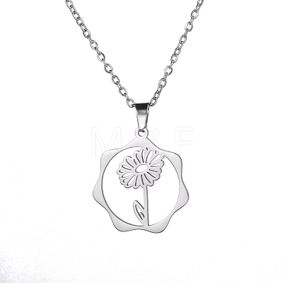 Non-Tarnish Stainless Steel Pendant Necklaces PW-WG57218-03-1