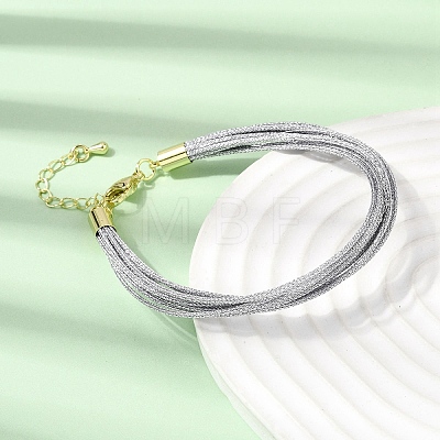 Polyester Metallic Braided Multi-strand Cord Bracelet for Bracelet Making BJEW-H642-02G-08-1