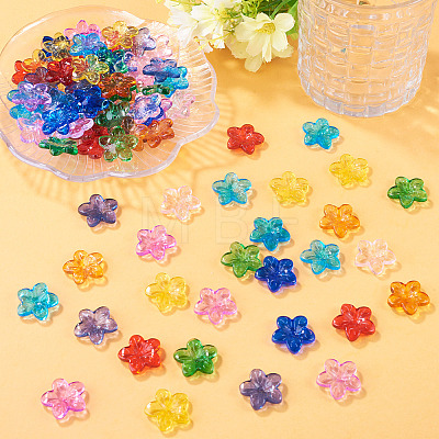 90Pcs 9 Colors Transparent Glass Beads GLAA-TA0004-42-1