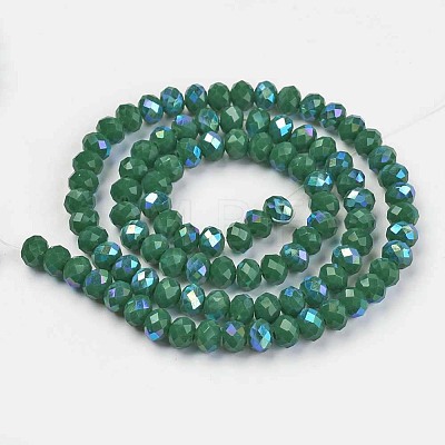 Electroplate Opaque Solid Color Glass Beads Strands EGLA-A044-P1mm-L09-1