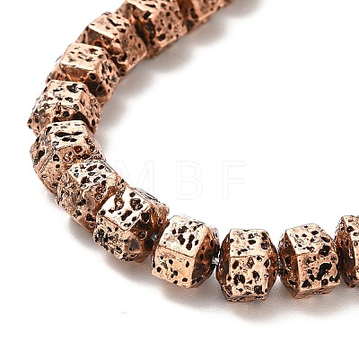 Electroplated Natural Lava Rock Beads Strands G-G984-05R-1