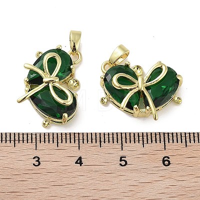 Real 18K Gold Plated Brass Glass Pendants KK-R161-02G-02-1