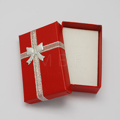 Valentines Day Wife Gifts Packages Cardboard Jewelry Set Boxes with Bowknot and Sponge Inside CBOX-R013-1-1
