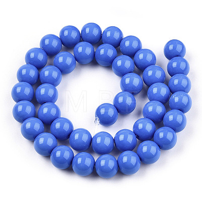 Opaque Solid Color Glass Beads Strands LS-GLAA-T032-P10mm-11-1