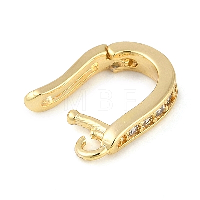 Brass Micro Pave Clear Cubic Zirconia Twister Clasps KK-L219-01G-02-1