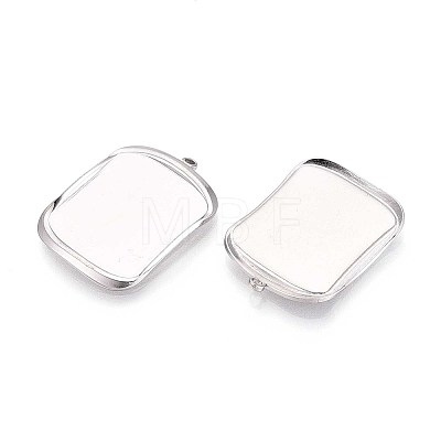 304 Stainless Steel Pendant Cabochon Settings STAS-T067-15P-1