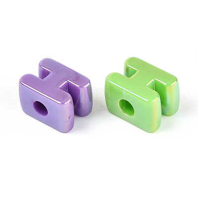 UV Plating Opaque Acrylic European Beads OACR-M027-03H-1