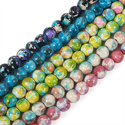 6 Strands 6 Colors Synthetic Turquoise Dyed Beads Strands TURQ-TA0001-03-1