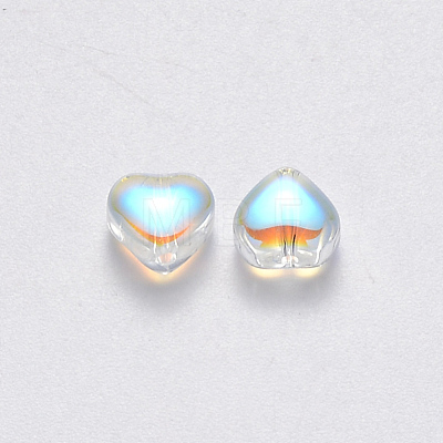 Transparent Spray Painted Glass Beads GLAA-R211-02-D02-1
