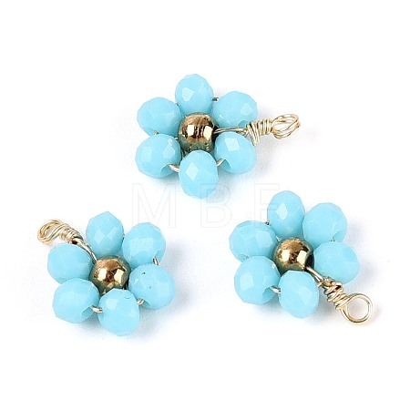 Glass with 304 Stainless Steel Pendants GLAA-T028-13F-1