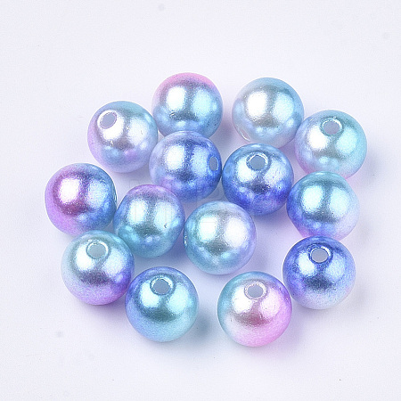 Rainbow ABS Plastic Imitation Pearl Beads X1-OACR-Q174-8mm-02-1