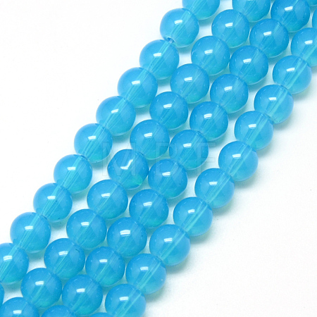 Baking Paint Glass Beads Strands X-DGLA-Q023-8mm-DB25-1