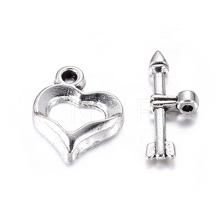 Tibetan Style Heart Toggle Clasps LF1109Y-1