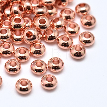 Brass Flat Round Spacer Beads LS-KK-M085-20RG-NR-1