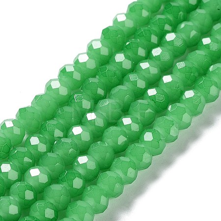 Baking Paint Imitation Jade Glass Bead Strands DGLA-A034-J8MM-A10-1