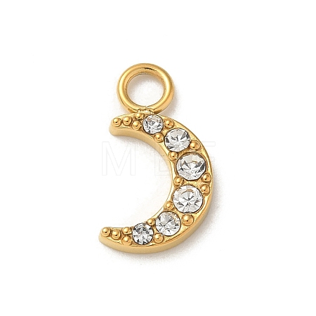 Ion Plating(IP) 304 Stainless Steel with Rhinestone Charms STAS-G351-16G-02-1