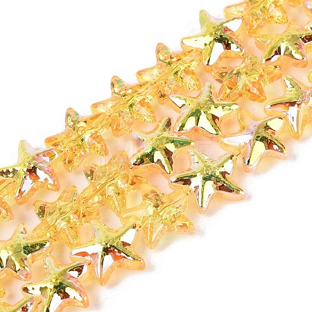 Electroplate Transparent Glass Beads Strands EGLA-Q136-01A-06-1