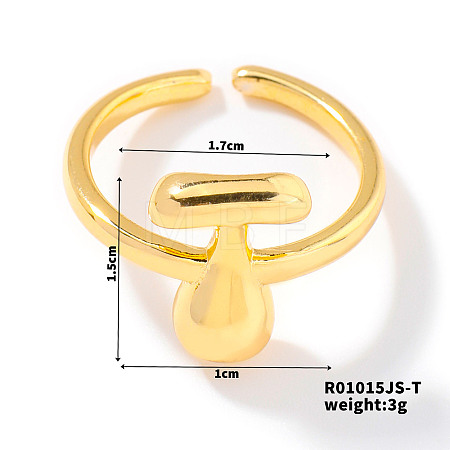 Fashionable Letter Brass Open Cuff for Women UR6840-20-1