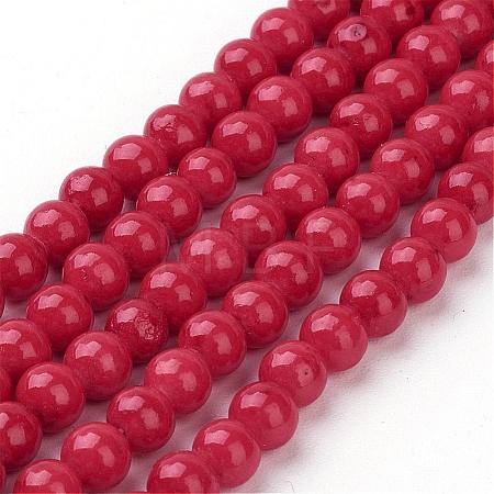 Natural Mashan Jade Round Beads Strands G-D263-4mm-XS31-1