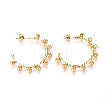 304 Stainless Steel Stud Earrings X-EJEW-E258-07A-G-1
