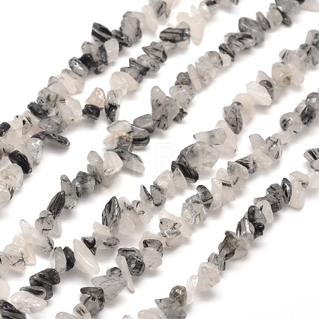 Natural Rutilated Quartz Chip Bead Strands G-M205-17-1