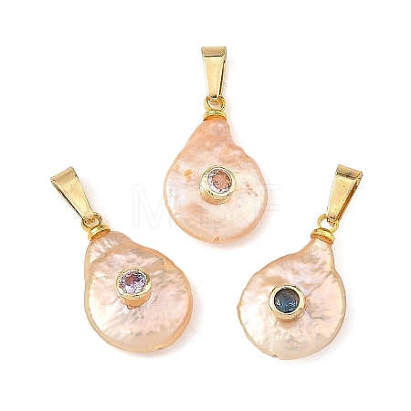 Natural Keshi Pearl Pendants PALLOY-JF06011-1