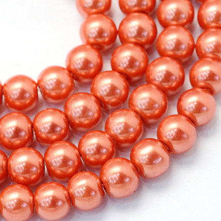 Baking Paint Glass Pearl Round Bead Strands HY-Q003-10mm-38-1