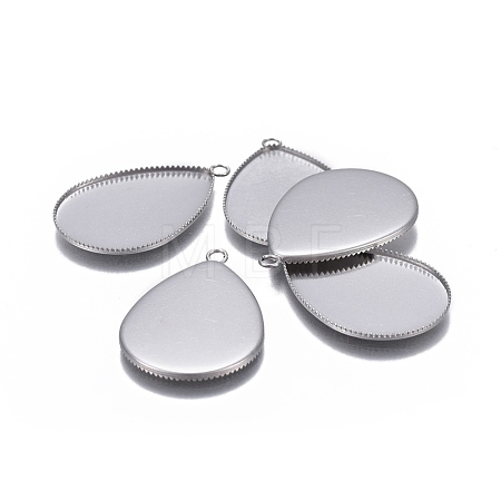 Tarnish Resistant 304 Stainless Steel Pendant Cabochon Settings STAS-P236-42P-1