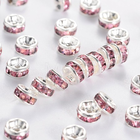Brass Grade A Rhinestone Spacer Beads RSB038NF-07-1