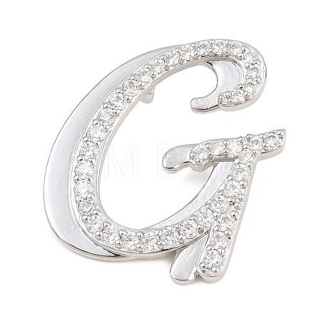 Brass Micro Pave Clear Cubic Zirconia Pendants CU-CBA8481-01P-G-1