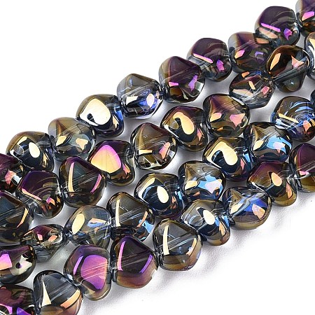 Electroplate Transparent Glass Beads Strands EGLA-Q133-01A-05-1
