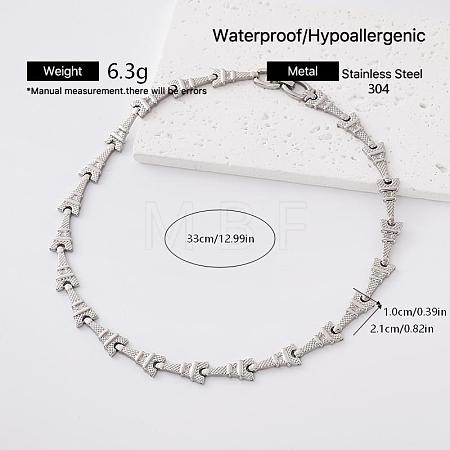 304 Stainless Steel Eiffel Tower Link Chain Necklaces for Women FB1747-1-1