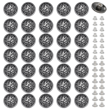 40 Sets Alloy Coin Screw Rivet FIND-PH0060-32AS-1