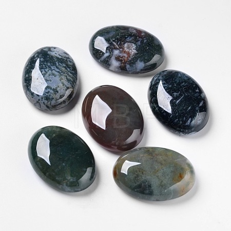 Natural Moss Agate Cabochons X-G-F296-09-22x30mm-1