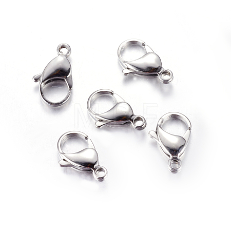 Tarnish Resistant 304 Stainless Steel Lobster Claw Clasps STAS-AB19-1