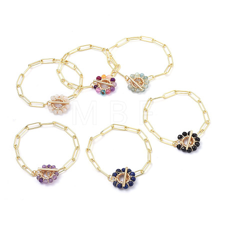 Brass Paperclip Chain Bracelets BJEW-JB05180-1