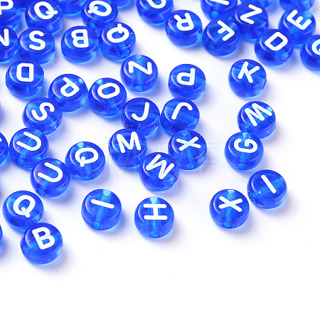 Transparent Blue Acrylic Beads TACR-YW0001-08B-1
