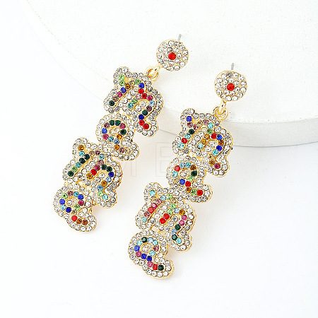 Mother's Day Alloy Rhinestone Dangle Stud Earrings WGC7371-02-1