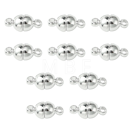 10Pcs Round Brass Magnetic Clasps with Loops KK-FS0001-34S-1