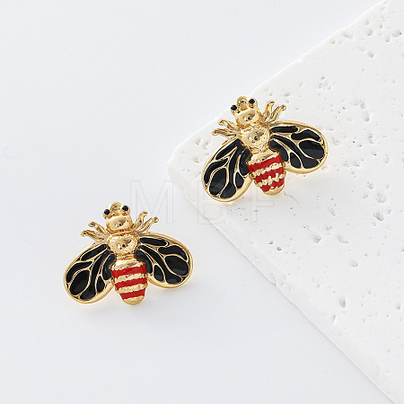 304 Stainless Steel Enamel Stud Earrings for Women RM0319-9-1