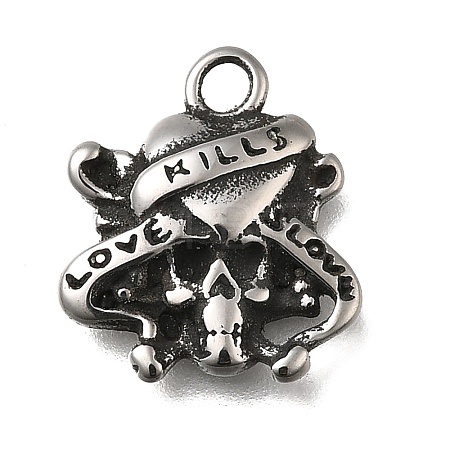 304 Stainless Steel Pendants STAS-L284-47AS-1