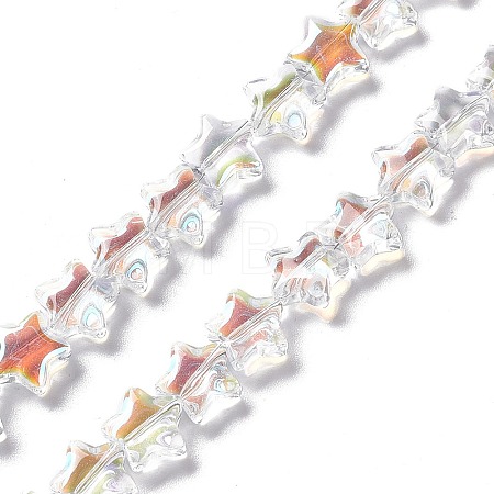 Transparent Electroplate Glass Beads Strands EGLA-E030-01J-1