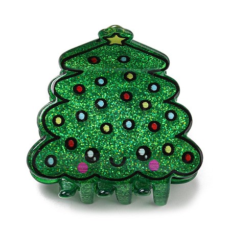 Christmas Theme Glitter Acrylic Claw Hair Clips LS-PHAR-R179-05-1
