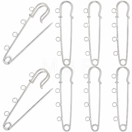 30Pcs Iron Brooch Findings IFIN-SC0002-10B-P-1